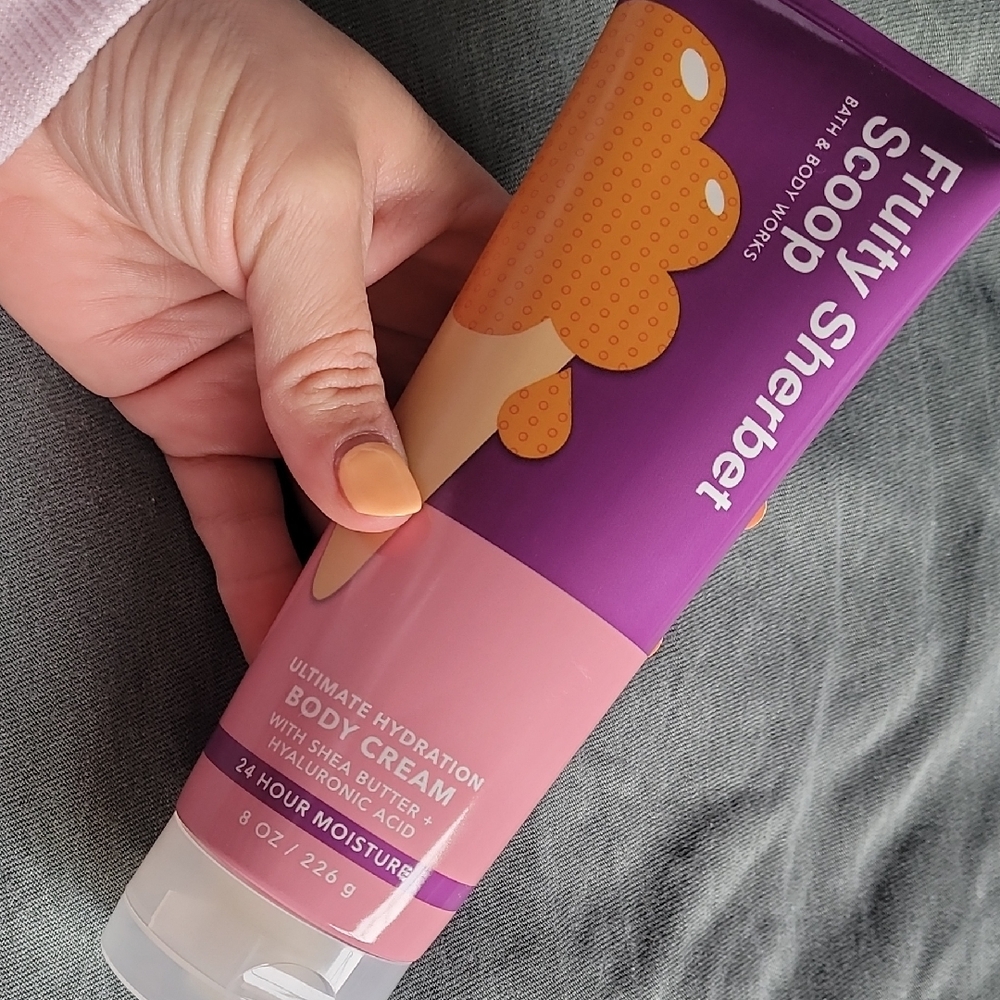 Bath & Body Works Fruity Sherbet Body Cream - Purple and Pink